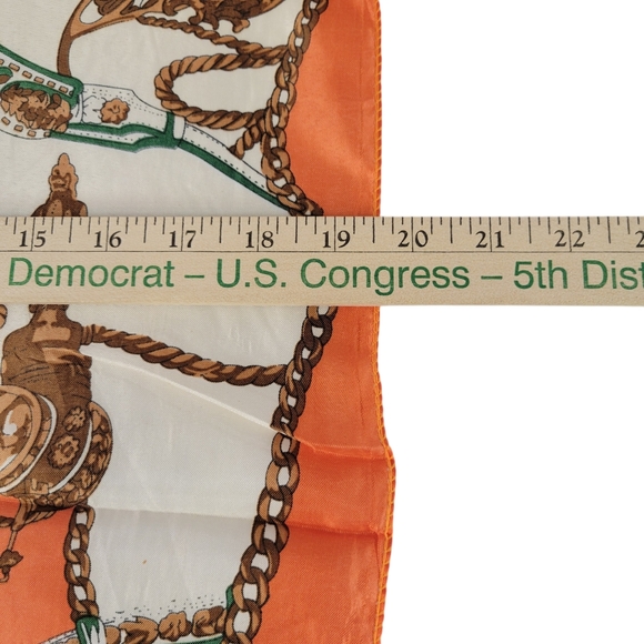 NWOT Scarf Orange Cream Brown Carriage - Picture 3 of 4